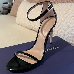 Brand New Stuart Weitzman Black Nudistsong High Heel Sandals SZ 8